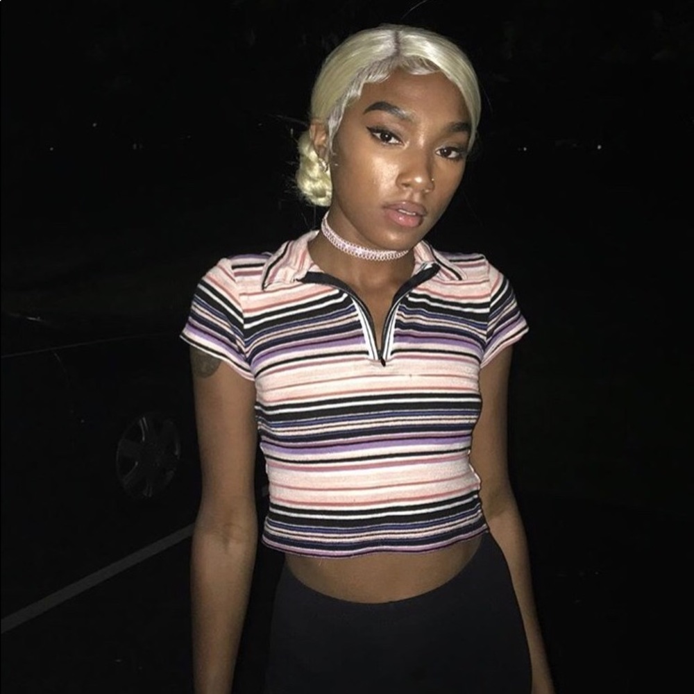 Vintage zip up polo shirt